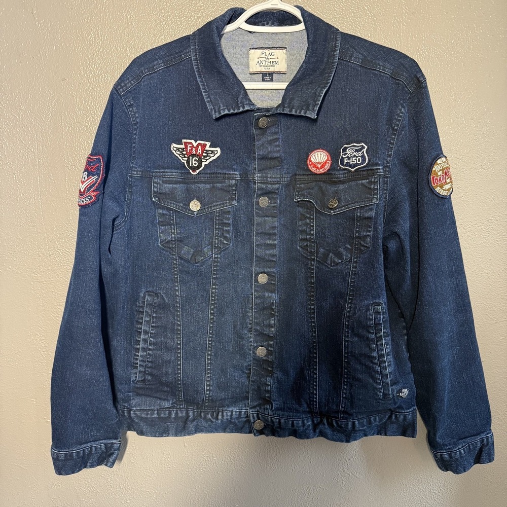 FLAG & ANTHEM X FORD TRUCKS Men's Denim Jacket 100th Anniversary Rare Size Large